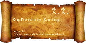 Kupferstein Karina névjegykártya